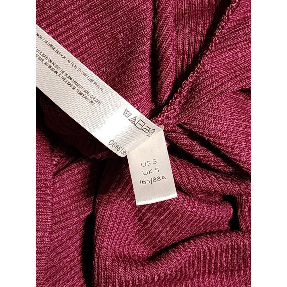 Free People Intimately Ribbed V-Neck Pleated Tank Top Small Burgundy‎ - Picture 5 of 9